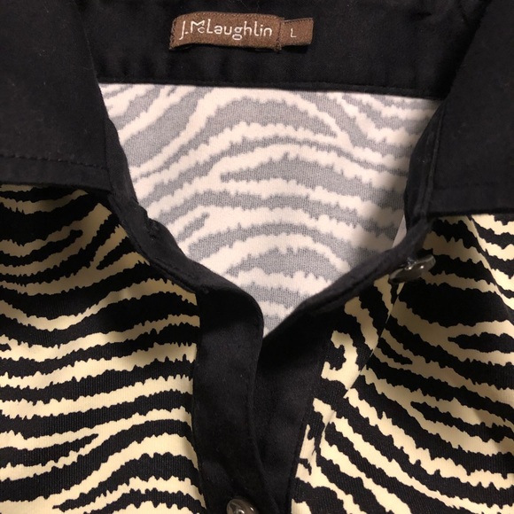 J. McLaughlin Betty Shirt Zebra Print Excellent - Picture 4 of 9